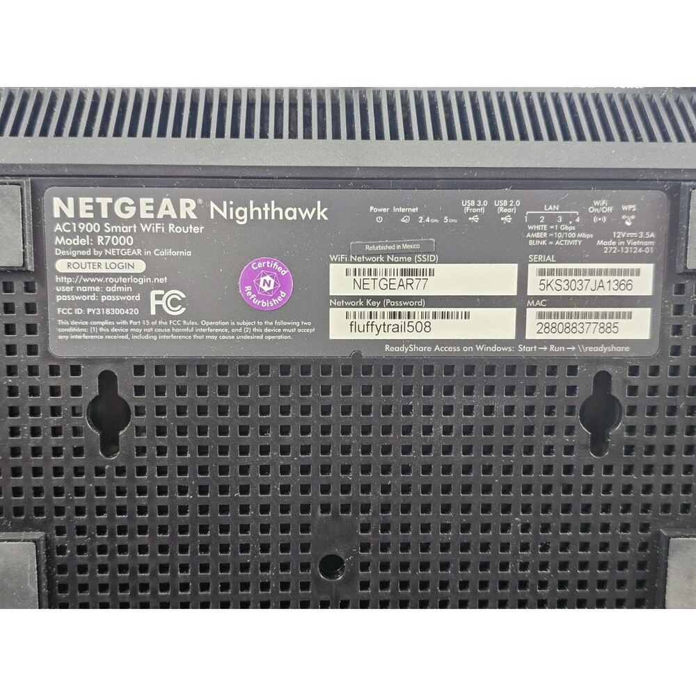 NETGEAR Nighthawk R7000 AC1900 Dual-Band WiFi Router - Picture 5 of 9